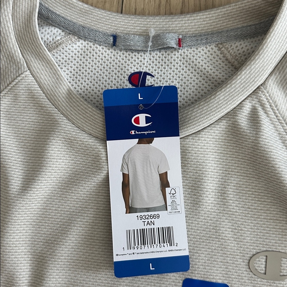 NWT Champion Men's Active Tee Size Large Color Tan - Picture 5 of 6